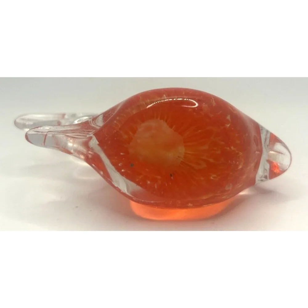 Vintage Glass Orange Fish‎ Paper Weight U258/26
